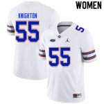 Women's Florida Gators #55 Hayden Knighton NCAA Nike White Authentic Stitched College Football Jersey MZB3762XS